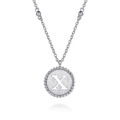 925 Sterling Silver Bujukan Initial X Medallion Pendant Necklace