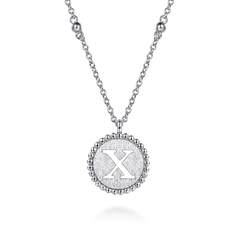 925 Sterling Silver Bujukan Initial X Medallion Pendant Necklace - Shot 1