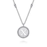 925 Sterling Silver Bujukan Initial X Medallion Pendant Necklace