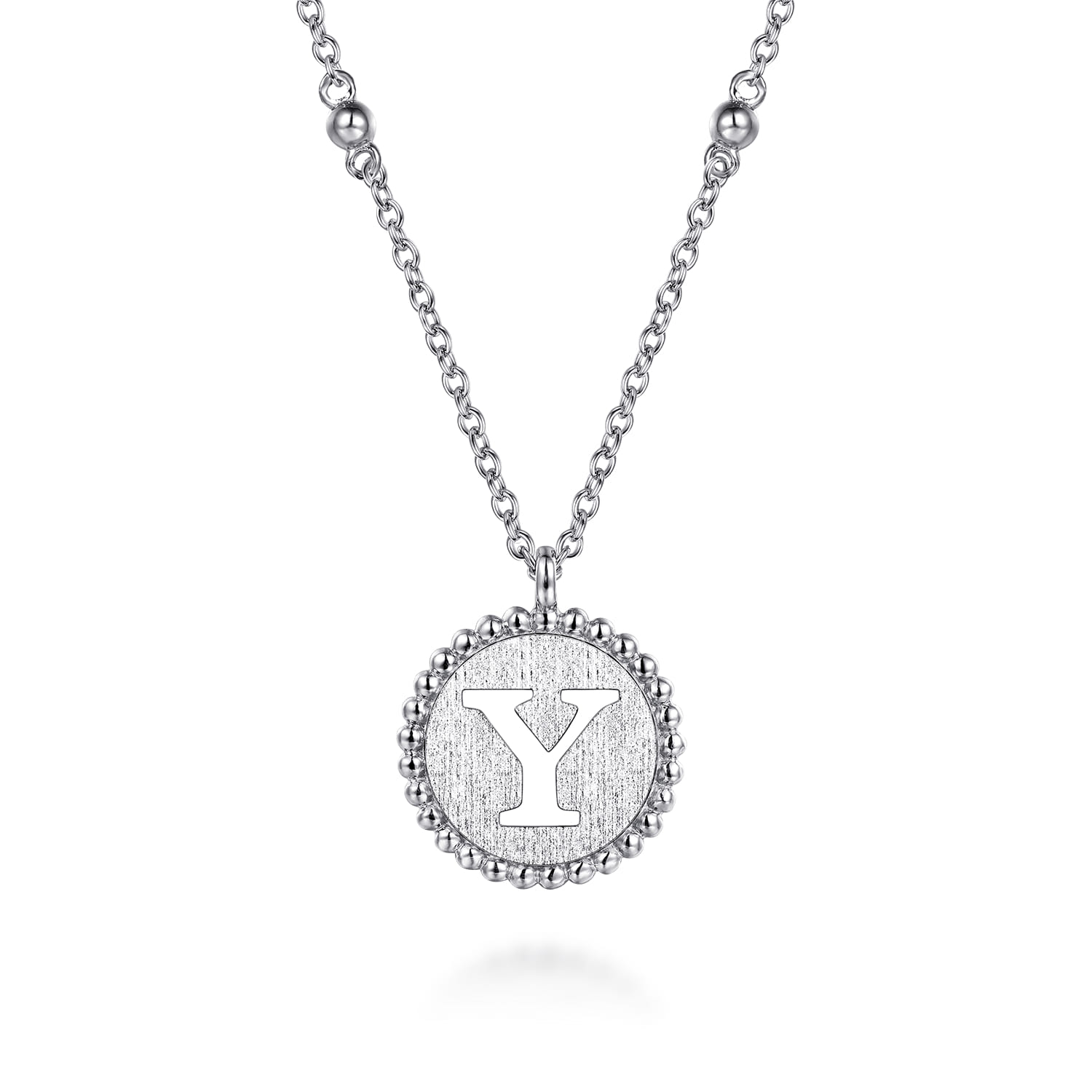 925 Sterling Silver Bujukan Initial Y Medallion Pendant Necklace - Shot 1