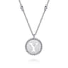 925 Sterling Silver Bujukan Initial Y Medallion Pendant Necklace