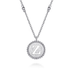925 Sterling Silver Bujukan Initial Z Medallion Pendant Necklace