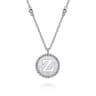 925 Sterling Silver Bujukan Initial Z Medallion Pendant Necklace