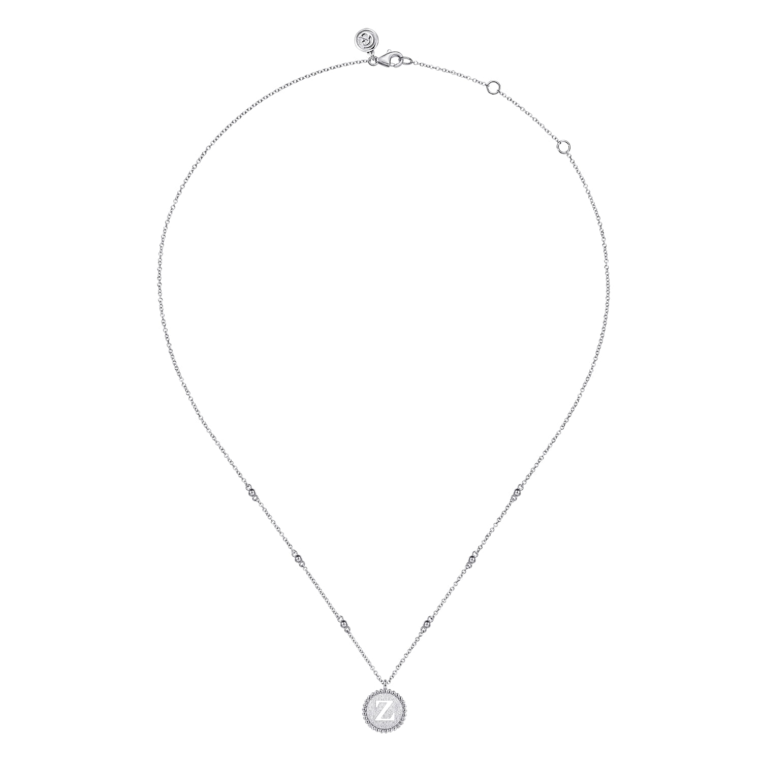 925 Sterling Silver Bujukan Initial Z Medallion Pendant Necklace - Shot 2