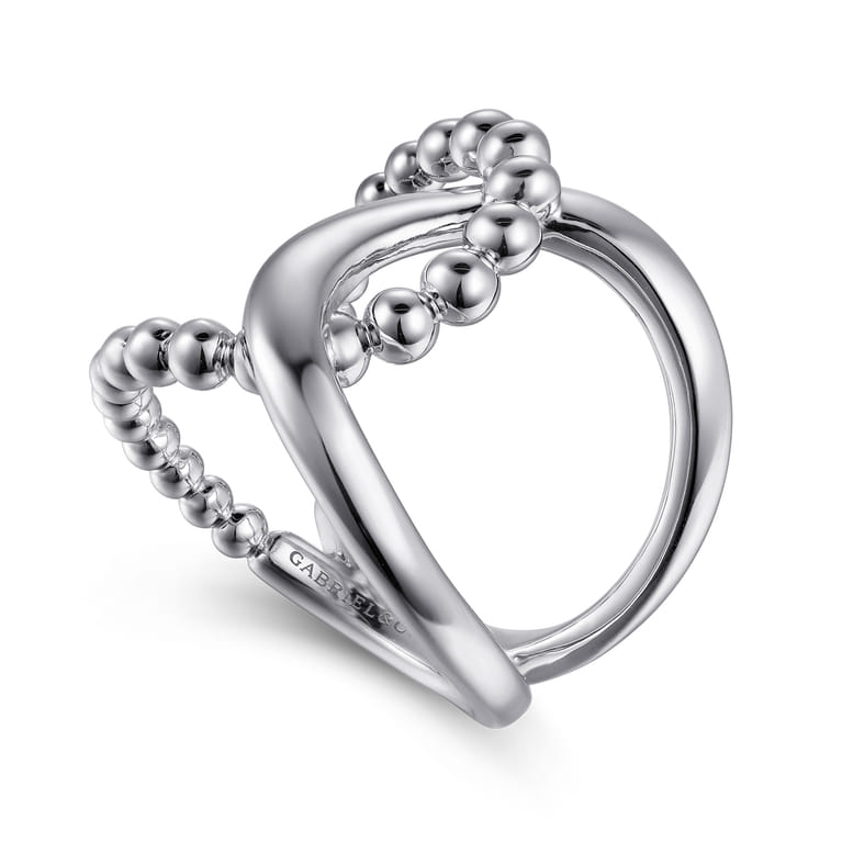 925 Sterling Silver Bujukan Interlocking Wide Band Ring - Shot 3