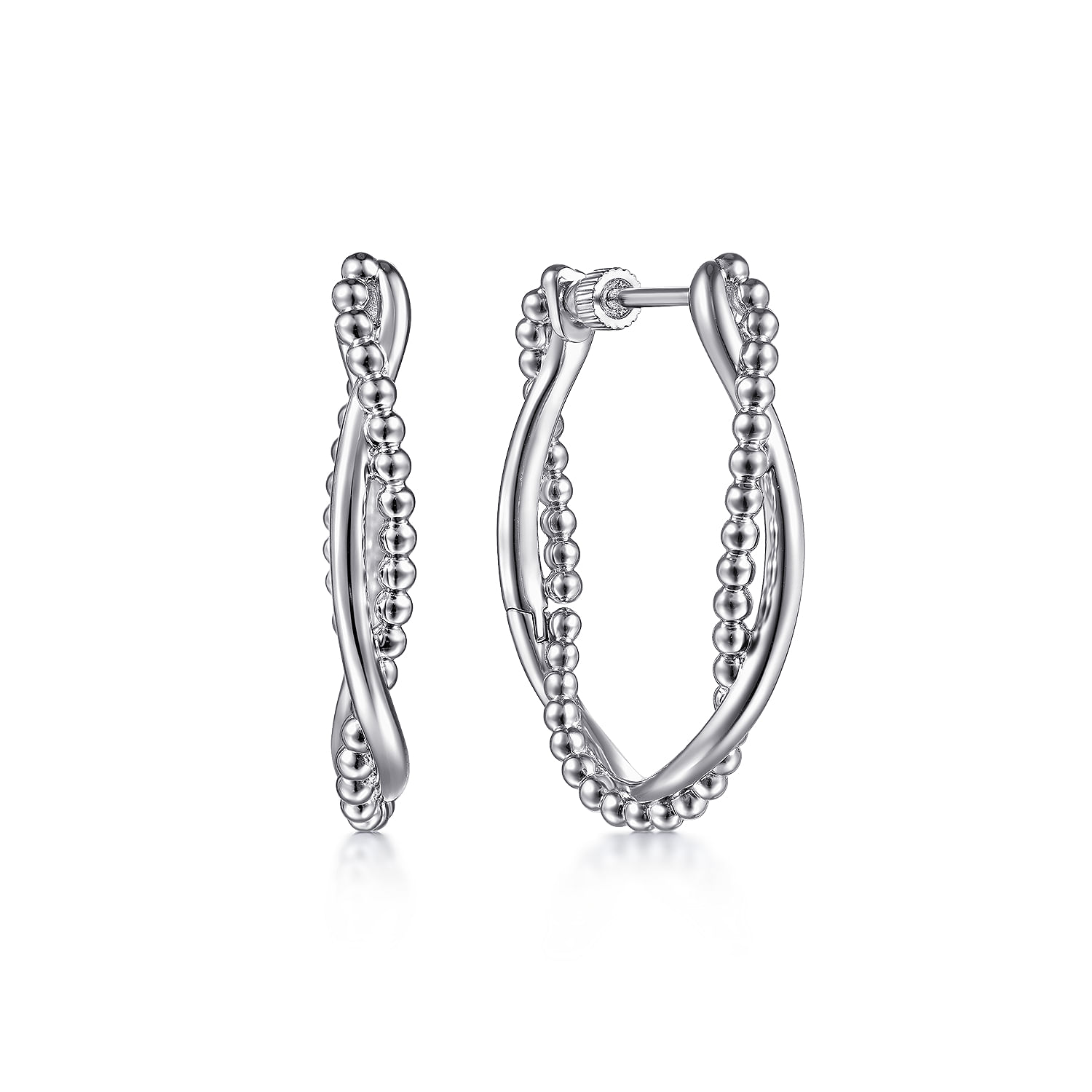 925 Sterling Silver Bujukan Intricate 30mm Hoop Earrings