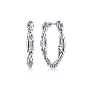 925 Sterling Silver Bujukan Intricate 30mm Hoop Earrings