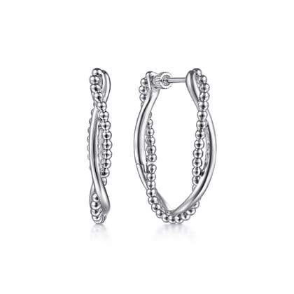 925 Sterling Silver Bujukan Intricate 30mm Hoop Earrings