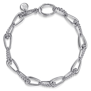 925 Sterling Silver Bujukan Link Chain Bracelet