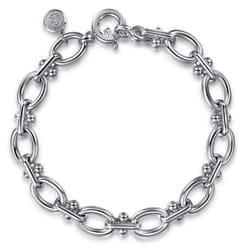 925 Sterling Silver Bujukan Link Chain Bracelet
