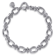 925 Sterling Silver Bujukan Link Chain Bracelet