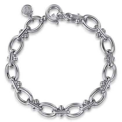 925 Sterling Silver Bujukan Link Chain Bracelet
