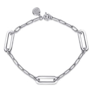 925 Sterling Silver Bujukan Link Chain Bracelet