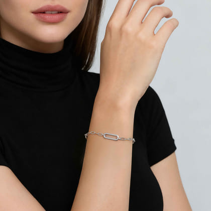 925 Sterling Silver Bujukan Link Chain Bracelet