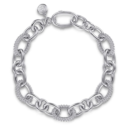 925 Sterling Silver Bujukan Link Chain Bracelet