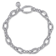 925 Sterling Silver Bujukan Link Chain Bracelet