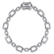 925 Sterling Silver Bujukan Link Chain Bracelet