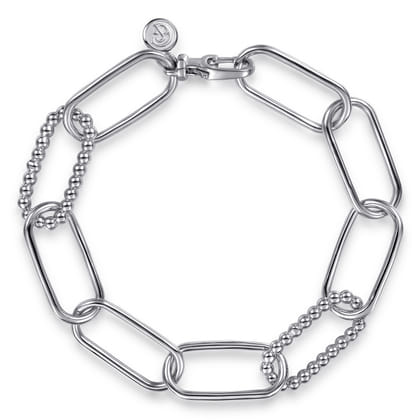 925 Sterling Silver Bujukan Link Chain Bracelet