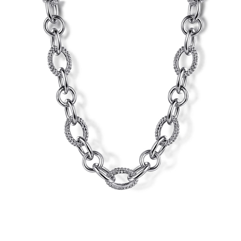 925 Sterling Silver Bujukan Link Chain Necklace - Shot 1