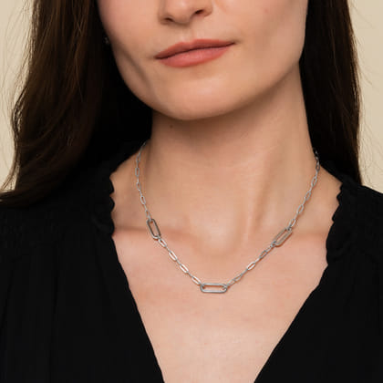 925 Sterling Silver Bujukan Link Chain Necklace