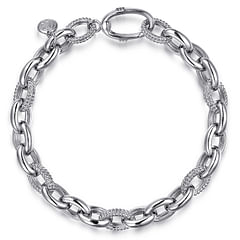925 Sterling Silver Bujukan Link Chain Tennis Bracelet