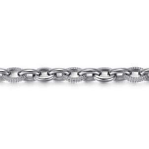 925 Sterling Silver Bujukan Link Chain Tennis Bracelet
