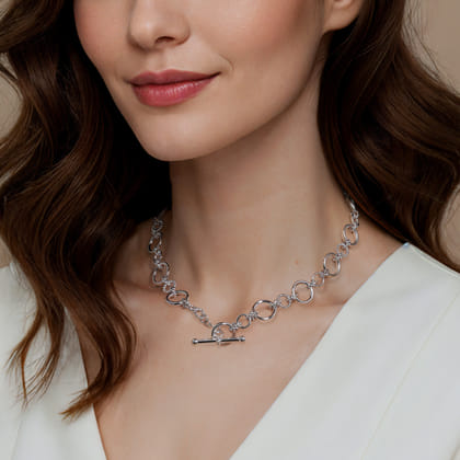 925 Sterling Silver Bujukan Link Necklace