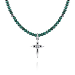 925-Sterling-Silver-Bujukan-Malachite-Bead-and-White-Sapphire-Cross-Charm-Necklace1