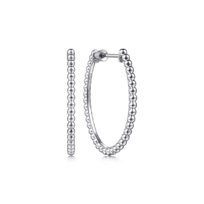 925 Sterling Silver Bujukan Oval Classic 30mm Hoop Earrings