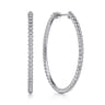 925 Sterling Silver Bujukan Oval Classic 50mm Hoop Earrings