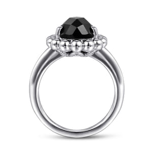 925 Sterling Silver Bujukan Pear Shape Onyx Lady's Ring