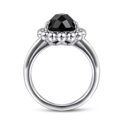 925 Sterling Silver Bujukan Pear Shape Onyx Lady's Ring