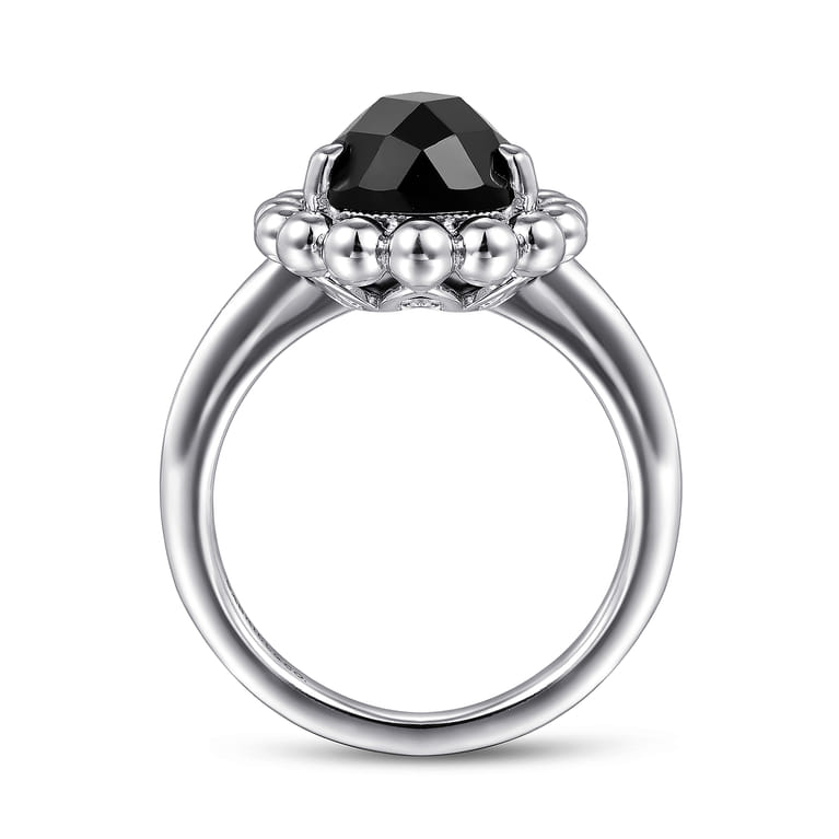 925 Sterling Silver Bujukan Pear Shape Onyx Lady's Ring - Shot 2