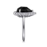 925 Sterling Silver Bujukan Pear Shape Onyx Lady's Ring