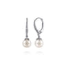 925 Sterling Silver Bujukan Pearl Lever Back Drop Earrings
