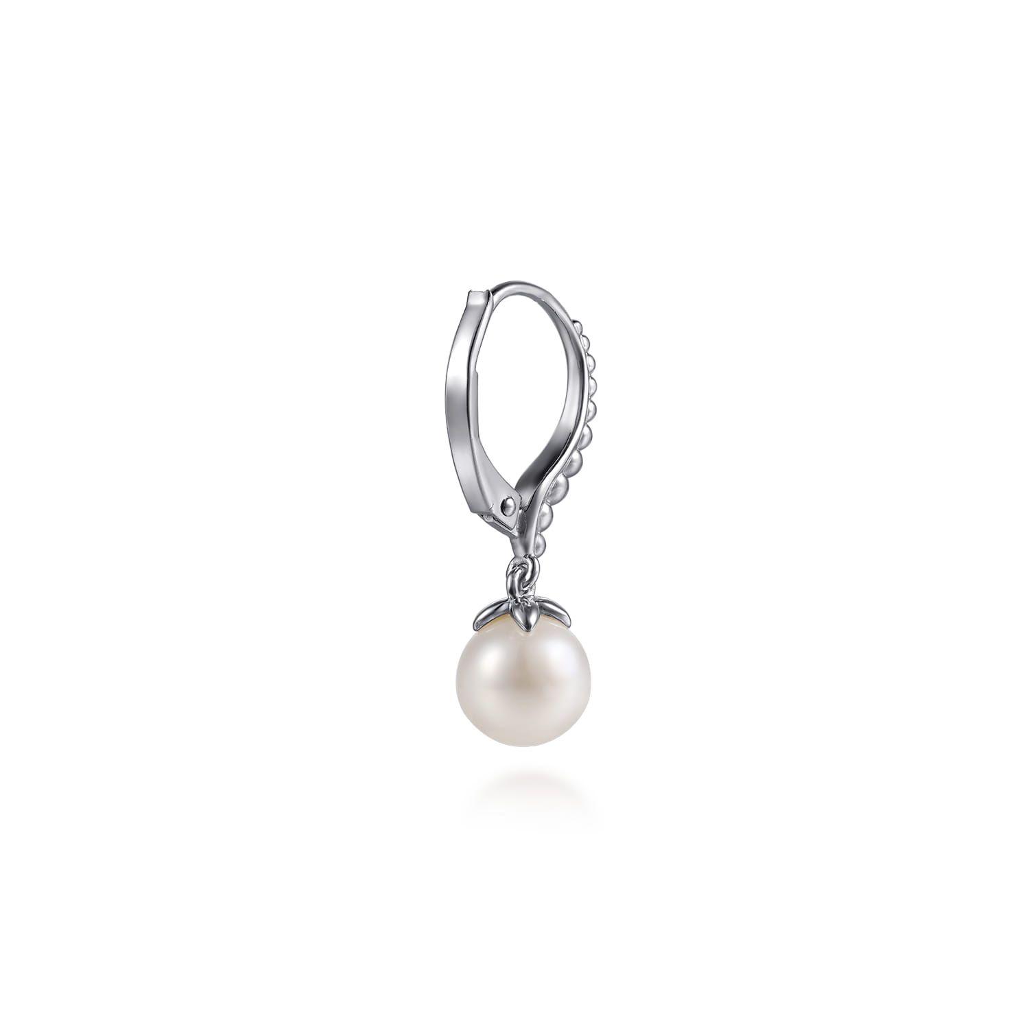 925 Sterling Silver Bujukan Pearl Lever Back Drop Earrings - Shot 2