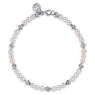 925 Sterling Silver Bujukan Pearl Station Bracelet