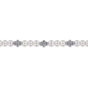 925 Sterling Silver Bujukan Pearl Station Bracelet