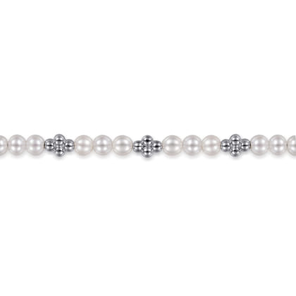 925 Sterling Silver Bujukan Pearl Station Bracelet