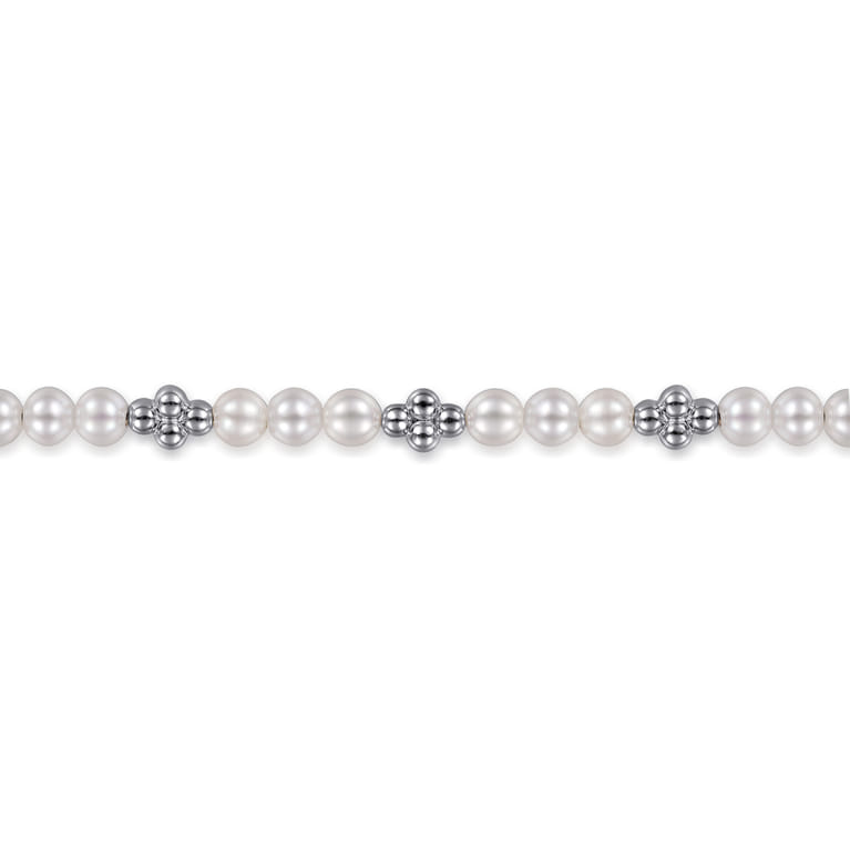 925 Sterling Silver Bujukan Pearl Station Bracelet - Shot 2