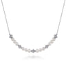 925 Sterling Silver Bujukan Pearl Station Necklace