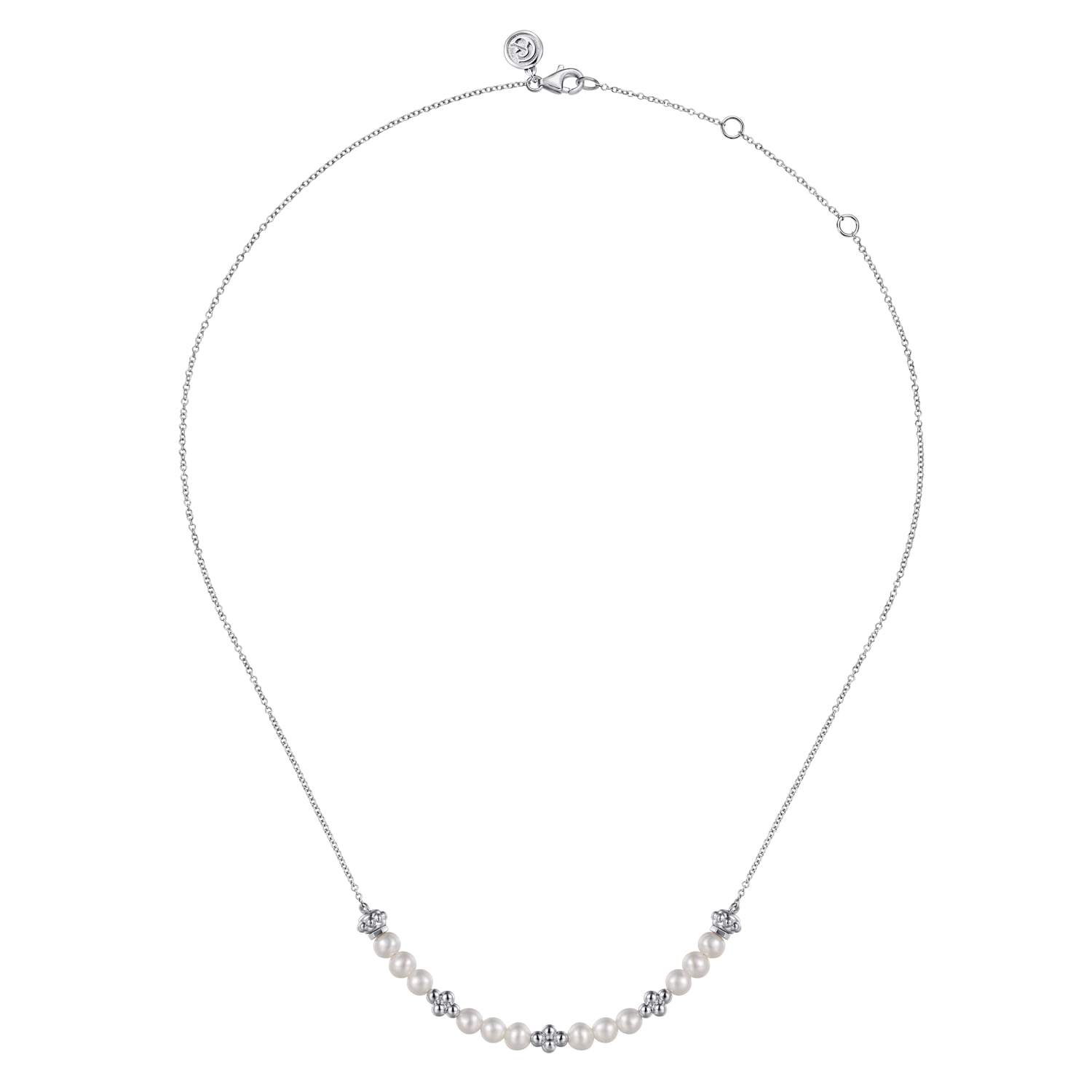 925 Sterling Silver Bujukan Pearl Station Necklace