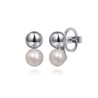 925 Sterling Silver Bujukan Pearl Stud Earrings