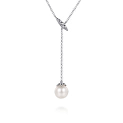 925 Sterling Silver Bujukan Pearl Y Necklace