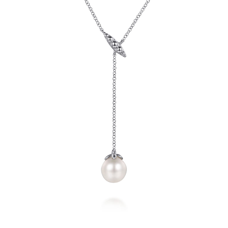 925 Sterling Silver Bujukan Pearl Y Necklace - Shot 1