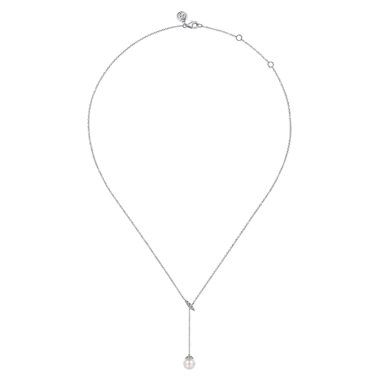 925 Sterling Silver Bujukan Pearl Y Necklace - Shot 2