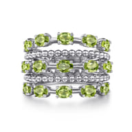 925 Sterling Silver Bujukan Peridot Easy Stackable Ring