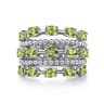 925 Sterling Silver Bujukan Peridot Easy Stackable Ring