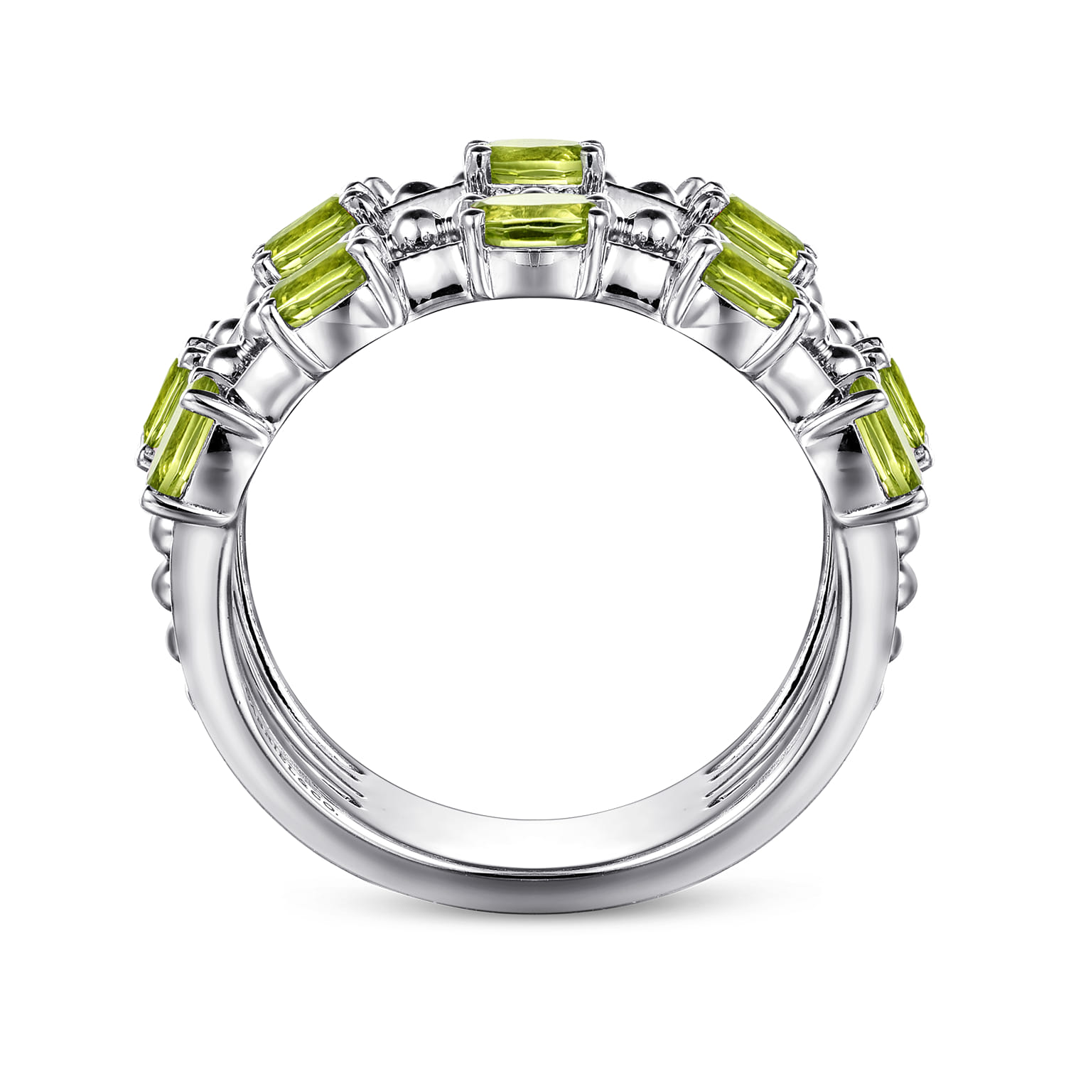 925 Sterling Silver Bujukan Peridot Easy Stackable Ring - Shot 2