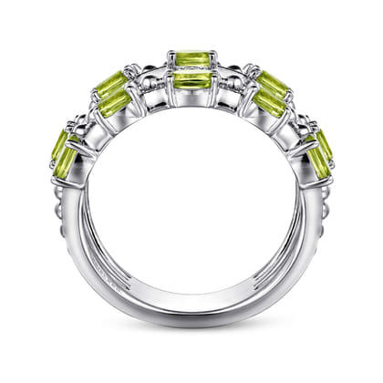 925 Sterling Silver Bujukan Peridot Easy Stackable Ring